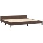 Brown synthetic leather headboard bed frame 200x200 cm by , Beds and slatted bases - Ref: Foro24-3125472, Price: 237,51 €, Di...