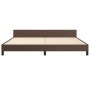 Brown synthetic leather headboard bed frame 200x200 cm by , Beds and slatted bases - Ref: Foro24-3125472, Price: 237,51 €, Di...