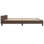 Brown synthetic leather headboard bed frame 200x200 cm by , Beds and slatted bases - Ref: Foro24-3125472, Price: 237,51 €, Di...