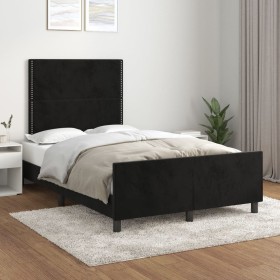 Bettgestell mit schwarzem Samtkopfteil 120x200 cm von , Betten und Lattenroste - Ref: Foro24-3125686, Preis: 168,70 €, Rabatt: %