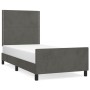 Dark gray velvet bed frame with headboard 90x190cm by , Beds and slatted bases - Ref: Foro24-3125667, Price: 139,85 €, Discou...