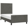 Dark gray velvet bed frame with headboard 90x190cm by , Beds and slatted bases - Ref: Foro24-3125667, Price: 139,85 €, Discou...