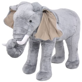 Standing stuffed elephant gray XXL by vidaXL, Stuffed animals - Ref: Foro24-91334, Price: 124,05 €, Discount: %