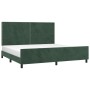 Dark green velvet bed frame with headboard 200x200 cm by , Beds and slatted bases - Ref: Foro24-3125717, Price: 253,99 €, Dis...