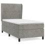 Box spring bed with light gray velvet mattress 90x190 cm by , Beds and slatted bases - Ref: Foro24-3129123, Price: 372,55 €, ...