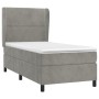 Box spring bed with light gray velvet mattress 90x190 cm by , Beds and slatted bases - Ref: Foro24-3129123, Price: 372,55 €, ...