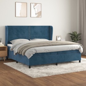 Box spring bed with dark blue velvet mattress 200x200 cm by , Beds and slatted bases - Ref: Foro24-3129175, Price: 647,99 €, ...