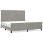 Bed frame with light gray velvet headboard 180x200cm by , Beds and slatted bases - Ref: Foro24-3125708, Price: 251,14 €, Disc...