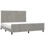 Bed frame with light gray velvet headboard 180x200cm by , Beds and slatted bases - Ref: Foro24-3125708, Price: 251,14 €, Disc...