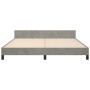 Bed frame with light gray velvet headboard 180x200cm by , Beds and slatted bases - Ref: Foro24-3125708, Price: 251,14 €, Disc...