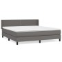 Box spring bed with gray synthetic leather mattress 180x200 cm by , Beds and slatted bases - Ref: Foro24-3130737, Price: 585,...