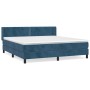 Box spring bed with dark blue velvet mattress 180x200 cm by , Beds and slatted bases - Ref: Foro24-3130917, Price: 518,35 €, ...