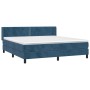 Box spring bed with dark blue velvet mattress 180x200 cm by , Beds and slatted bases - Ref: Foro24-3130917, Price: 518,35 €, ...