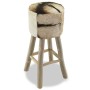 Kitchen stool made of genuine leather and solid teak wood by vidaXL, Kitchen stools - Ref: Foro24-244542, Price: 115,40 €, Di...