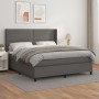 Box spring bed with gray synthetic leather mattress 180x200 cm by , Beds and slatted bases - Ref: Foro24-3132457, Price: 670,...