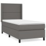 Box spring bed with gray synthetic leather mattress 90x190 cm by , Beds and slatted bases - Ref: Foro24-3132415, Price: 387,2...