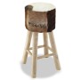 Kitchen stool made of genuine leather and solid teak wood by vidaXL, Kitchen stools - Ref: Foro24-244542, Price: 115,40 €, Di...