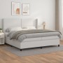 Cama box spring con colchón cuero sintético blanco 200x200 cm de , Camas y somieres - Ref: Foro24-3132460, Precio: 721,63 €, ...