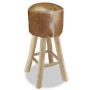 Kitchen stool made of genuine leather and solid teak wood by vidaXL, Kitchen stools - Ref: Foro24-244542, Price: 115,40 €, Di...