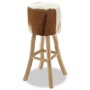 Kitchen stool made of genuine leather and solid teak wood by vidaXL, Kitchen stools - Ref: Foro24-244542, Price: 115,40 €, Di...