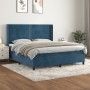 Box spring bed with dark blue velvet mattress 180x200 cm by , Beds and slatted bases - Ref: Foro24-3132637, Price: 631,75 €, ...