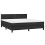 Cama box spring colchón y LED cuero sintético negro 160x200 cm de , Camas y somieres - Ref: Foro24-3134171, Precio: 466,13 €,...