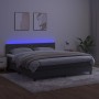 Cama box spring colchón y LED terciopelo gris oscuro 180x200 cm de , Camas y somieres - Ref: Foro24-3134358, Precio: 540,16 €...