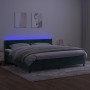 Cama box spring colchón y LED terciopelo verde oscuro 200x200cm de , Camas y somieres - Ref: Foro24-3134366, Precio: 575,99 €...