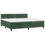 Cama box spring colchón y LED terciopelo verde oscuro 200x200cm de , Camas y somieres - Ref: Foro24-3134366, Precio: 575,99 €...