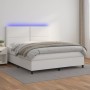 Boxspringbett mit Matratze und LED-weißem Kunstleder 180x200 cm von , Betten und Lattenroste - Ref: Foro24-3135898, Preis: 64...