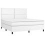 Cama box spring colchón y LED cuero sintético blanco 180x200 cm de , Camas y somieres - Ref: Foro24-3135898, Precio: 640,56 €...