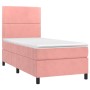 Box spring bed with mattress and LED pink velvet 90x200 cm by , Beds and slatted bases - Ref: Foro24-3136046, Price: 363,99 €...