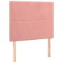 Cama box spring colchón y LED terciopelo rosa 90x200 cm de , Camas y somieres - Ref: Foro24-3136046, Precio: 364,10 €, Descue...