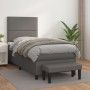 Cama box spring con colchón cuero sintético gris 90x190 cm de , Camas y somieres - Ref: Foro24-3137579, Precio: 409,56 €, Des...