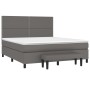 Cama box spring con colchón cuero sintético gris 160x200 cm de , Camas y somieres - Ref: Foro24-3137615, Precio: 588,33 €, De...