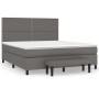 Cama box spring con colchón cuero sintético gris 160x200 cm de , Camas y somieres - Ref: Foro24-3137615, Precio: 588,33 €, De...