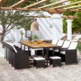 Garten-Essgruppe, 13-teilig, synthetisches Rattan und schwarzes Holz von vidaXL, Gartensets - Ref: Foro24-42532, Preis: 837,8...