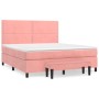 Box spring bed with pink velvet mattress 180x200 cm by , Beds and slatted bases - Ref: Foro24-3137802, Price: 608,99 €, Disco...