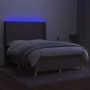 Boxspringbett mit Matratze und LED-Leuchten taupegrauer Stoff 140x190 cm von , Betten und Lattenroste - Ref: Foro24-3138713, ...