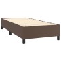 Box spring bed with mattress and LED brown synthetic leather 100x200 cm by , Beds and slatted bases - Ref: Foro24-3139250, Pr...