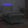 Box spring bed and LED mattress white synthetic leather 80x200 cm by , Beds and slatted bases - Ref: Foro24-3139290, Price: 3...