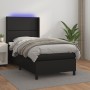 Box spring bed and LED mattress black synthetic leather 90x200 cm by , Beds and slatted bases - Ref: Foro24-3139301, Price: 3...