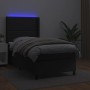 Box spring bed and LED mattress black synthetic leather 90x200 cm by , Beds and slatted bases - Ref: Foro24-3139301, Price: 3...