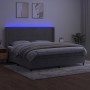 Box spring bed with mattress and LED light gray velvet 200x200 cm by , Beds and slatted bases - Ref: Foro24-3139523, Price: 6...