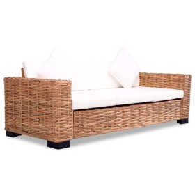 3-Sitzer-Sofa aus natürlichem Rattan von vidaXL, Sofas - Ref: Foro24-244419, Preis: 519,99 €, Rabatt: %