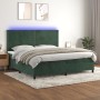 Cama box spring colchón y LED terciopelo verde oscuro 200x200cm de , Camas y somieres - Ref: Foro24-3136086, Precio: 705,07 €...