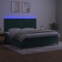 Cama box spring colchón y LED terciopelo verde oscuro 200x200cm de , Camas y somieres - Ref: Foro24-3136086, Precio: 705,07 €...