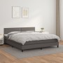 Box spring bed with gray synthetic leather mattress 160x200 cm by , Beds and slatted bases - Ref: Foro24-3141075, Price: 480,...