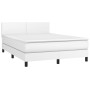 Cama box spring con colchón cuero sintético blanco 140x190 cm de , Camas y somieres - Ref: Foro24-3141000, Precio: 449,53 €, ...