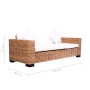 3 seater natural rattan sofa by vidaXL, Sofas - Ref: Foro24-244419, Price: 519,03 €, Discount: %